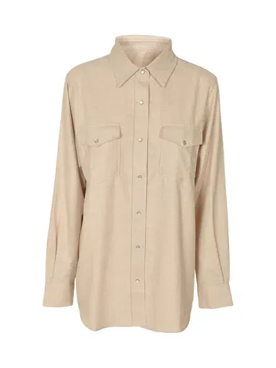 Closed Flanella Shirt In Pearl Beige