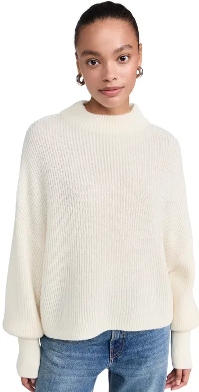 Closed Funnel Neck Cropped Sweater Ivory