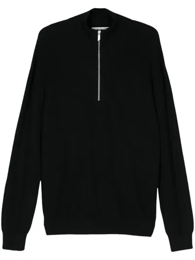 Closed Half-zip Sweater In Black