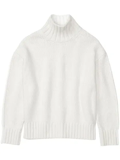 Closed Crew-neck Ribbed Jumper In White