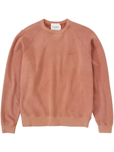 Closed Logo-print Cotton Sweatshirt In Orange