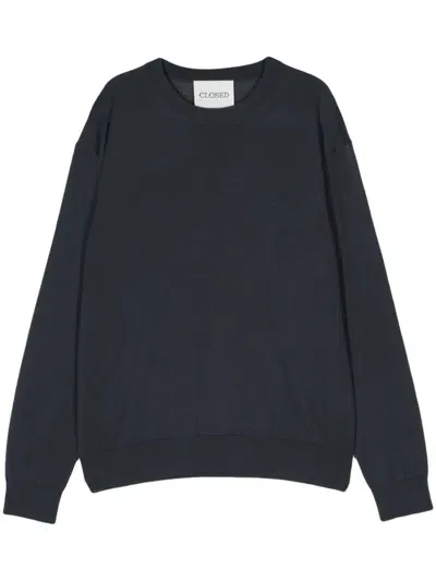 Closed Long-sleeve Sweater In Blue