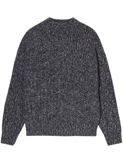 Closed Mock-neck Long-sleeve Jumper In Grey