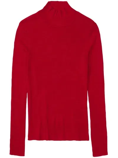 Closed Rolli Ribbed-knit Jumper In Red