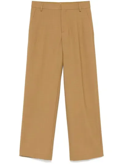 Closed Straight-leg Trousers In Brown