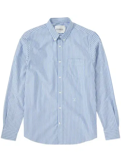 Closed Striped Cotton Shirt In Blue