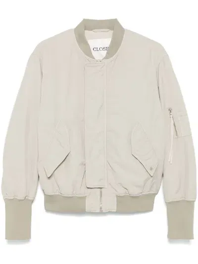 Closed Textured Bomber Jacket In Neutrals