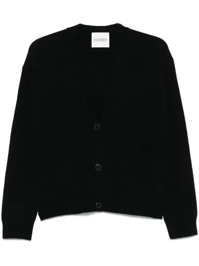 Closed Wool Cardigan In Schwarz