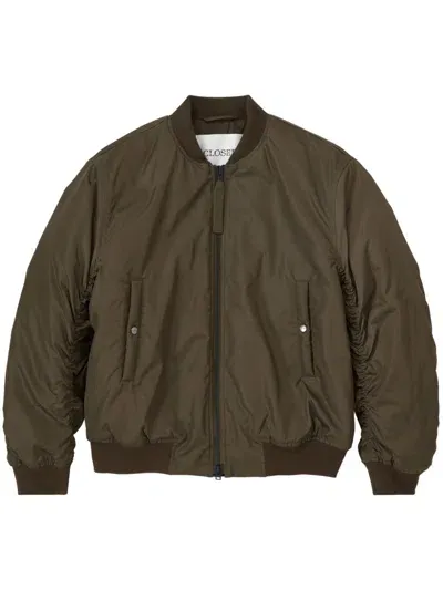 Closed Zip-up Padded Bomber Jacket In Grün