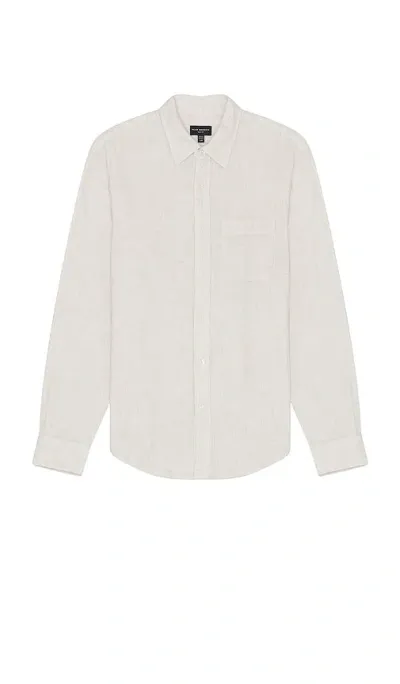 Club Monaco Long Sleeve Lightweight Double Face Shirt In Ivory Mix