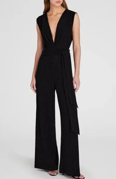 Club Monaco Metallic Knit Jumpsuit In Black