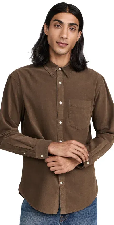 Club Monaco Pinwale Corduroy Shirt Tobacco Leaf