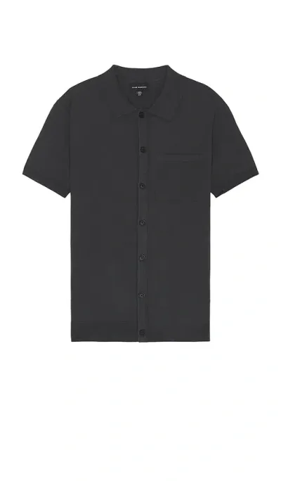 Club Monaco Short Sleeve Tech Button Down Shirt In Grey