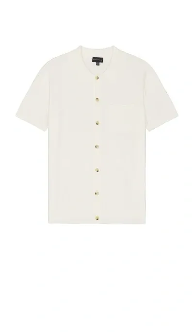 Club Monaco Short Sleeve Tech Button Down Shirt In White