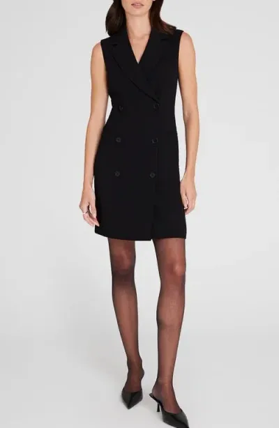 Club Monaco Sleeveless Blazer Minidress In Jet Black