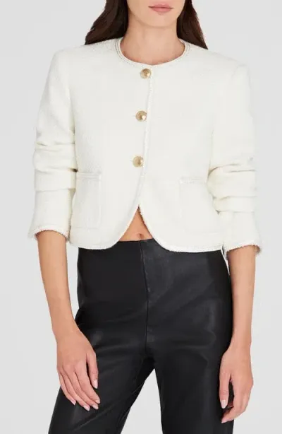 Club Monaco Tweed Cutaway Jacket In Ivory