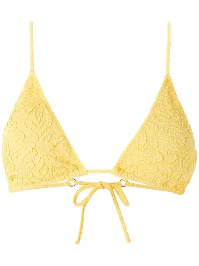 Clube Bossa Aava Jacquard Bikini Top In Yellow