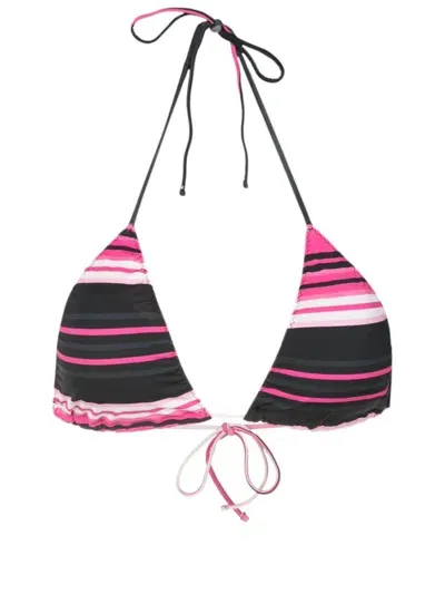 Clube Bossa Aava Stripe-print Bikini Top In Multicolour