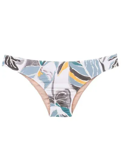 Clube Bossa Leaf-print Bikini-bottoms In Neutrals