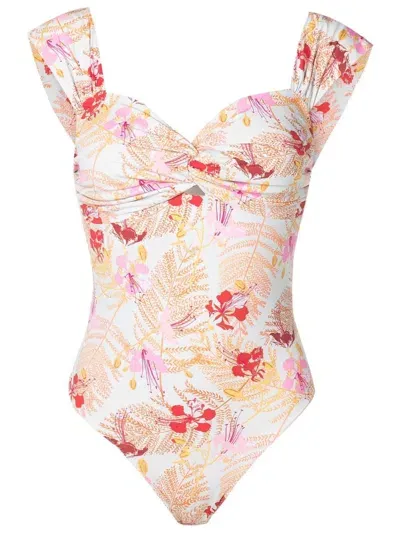 Clube Bossa Margareta Floral-print Swimsuit In Neutrals