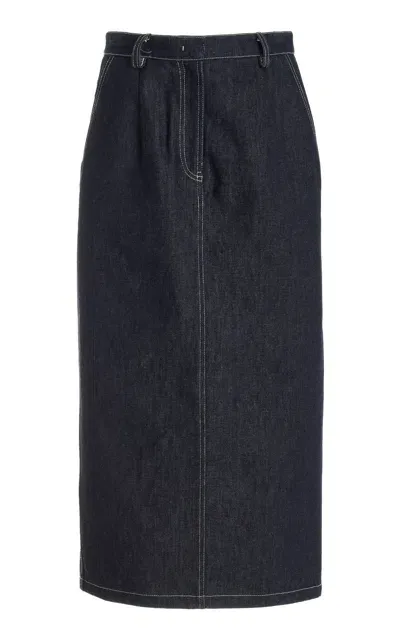 Co Denim Pencil Skirt In Blue