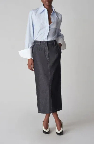 Co Pencil Skirt In Indigo