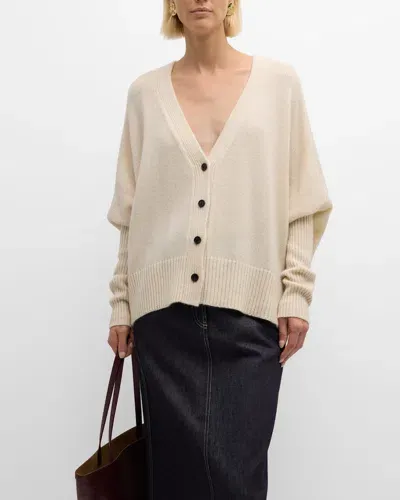 Co V-neck Cashmere Batwing Cardigan In Ivory