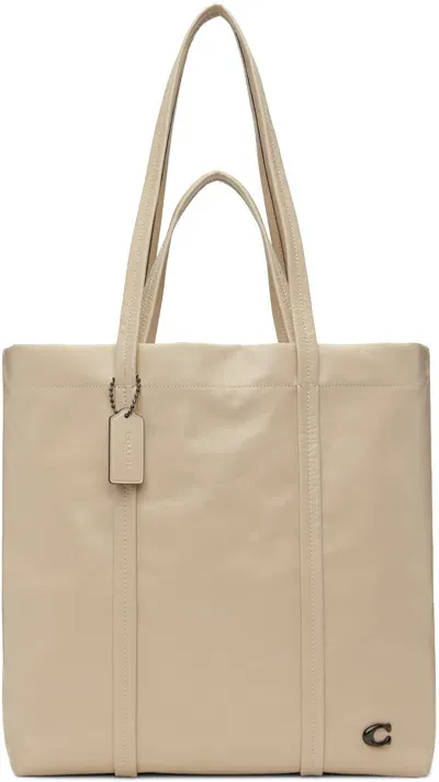 Coach Beige Hall 33 Tote In Ivory