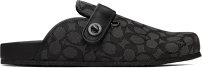 Coach Black & Gray Signature Jacquard Slip-on Loafers