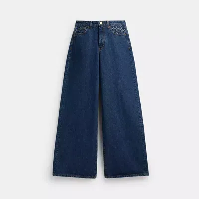 Coach Baggy Pants Aus Denim In Blue