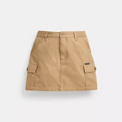 Coach Cargo Skirt In Organic Cotton In Khaki