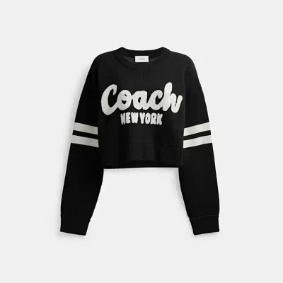 Coach Cropped  Sweater In Black