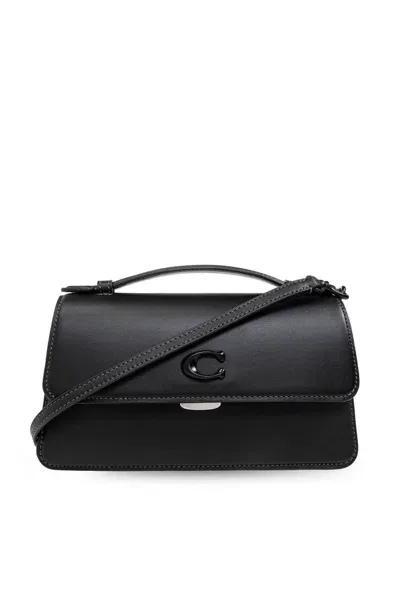 Coach Juno Flap Top Shoulder Bag In Black