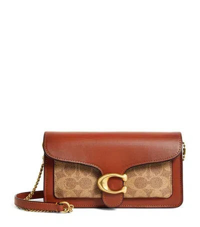 Coach Leather Tabby Clutch Bag In Brown