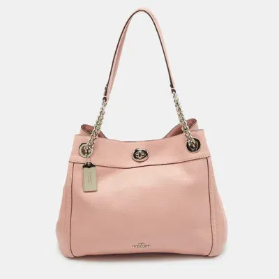 Pre-owned Coach Pink Leather Edie Shoulder Bag