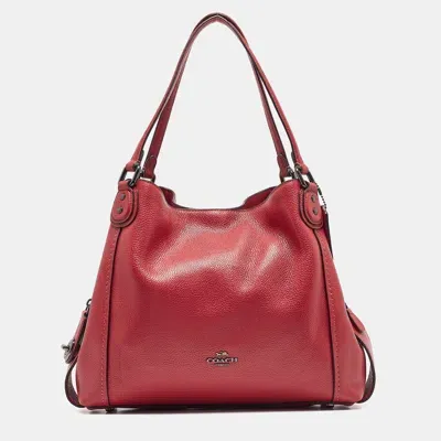 Pre-owned Coach Red Leather Edie 31 Shoulder Bag