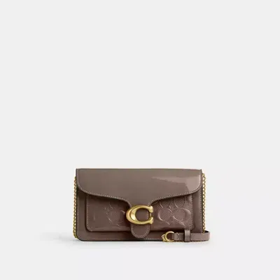 Coach Tabby Clutch Aus Signature-leder Mit Kettenriemen In Gold