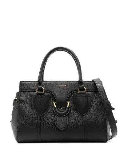 Coccinelle Grained Leather Tote Bag In Black