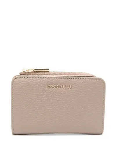 Coccinelle Metallic Soft Wallet In Neutrals