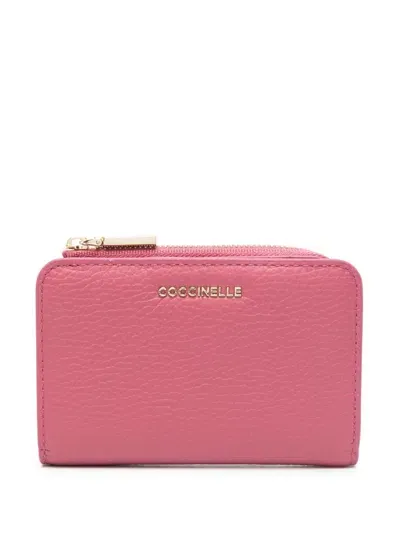 Coccinelle Metallic Soft Wallet In Pink