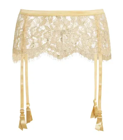 Coco De Mer Lace Fiorella Suspender Belt In Gold