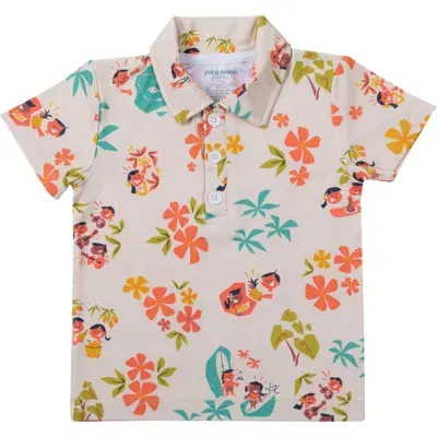 Coco Moon Babies'  Hawaii Life Polo In Tan