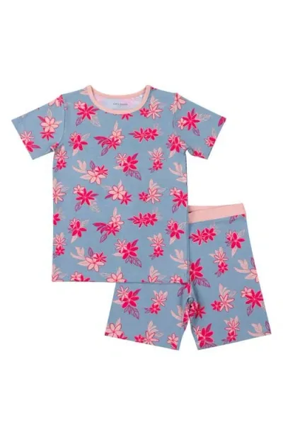 Coco Moon Babies'  Tiare Breeze Fitted Two-piece Short Pajamas In Pink