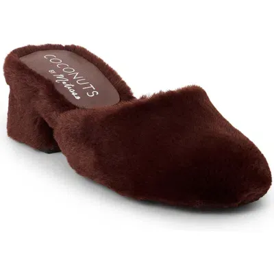 Coconuts By Matisse Teddy Faux Fur Mule In Chocolate