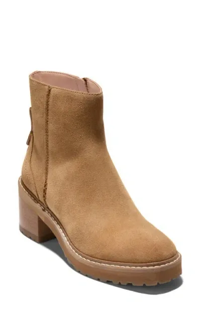 Cole Haan Gillian Waterproof Lug Sole Bootie In Desert Suede