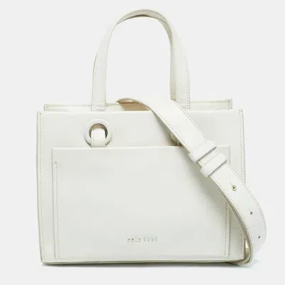 Pre-owned Cole Haan Off White Leather Grand Series Tote