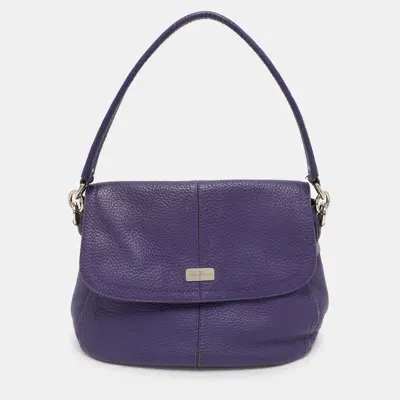 Pre-owned Cole Haan Purple Leather Flap Crossbody Bag