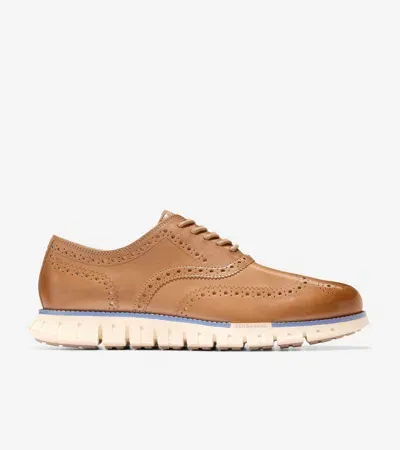 Cole Haan Men's Zerøgrand Remastered Wingtip Oxford Shoes - Beige Size 8 In Farro-vanilla