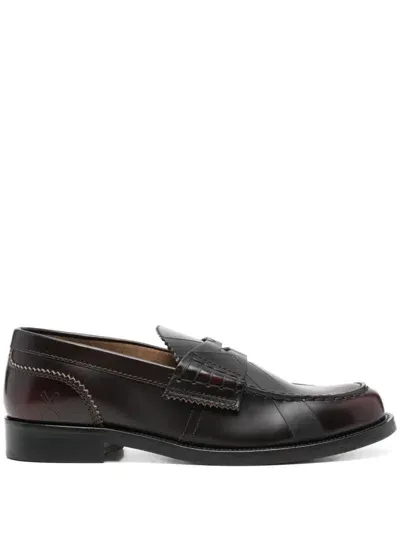 College Leather Loafers In Ant. Cordoban X Black