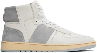 Collegium Off-white & Gray Pillar Destroyer High Sneakers In Grey